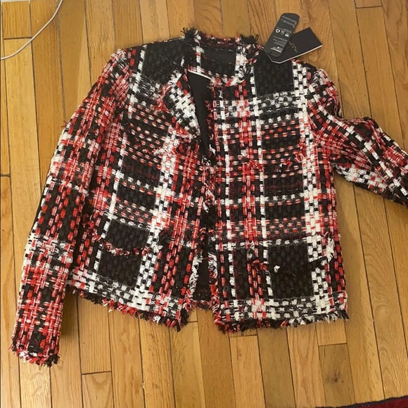 NWT Rag & Bone Red Indie Plaid Wool-blend Jacket - Picture 2 of 6